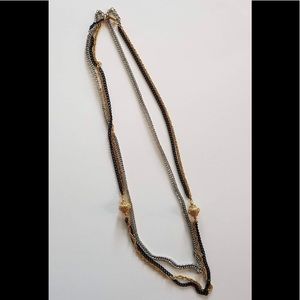 Celebrity N.Y. Multi strand Necklace Vintage Goldtone